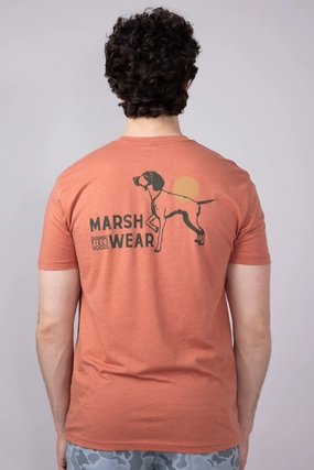 Marsh Wear Field T-Shirt for Men in Red Heather | MWT3085-ETRH skinny but not tight