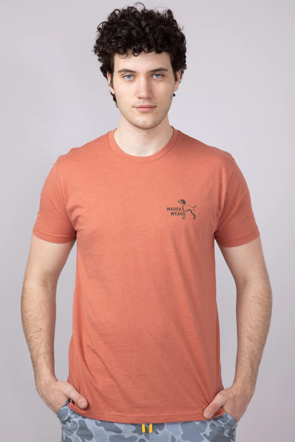 Printed uniqueness Breathable Comfort Marsh Wear Field T-Shirt for Men in Red Heather | MWT3085-ETRH