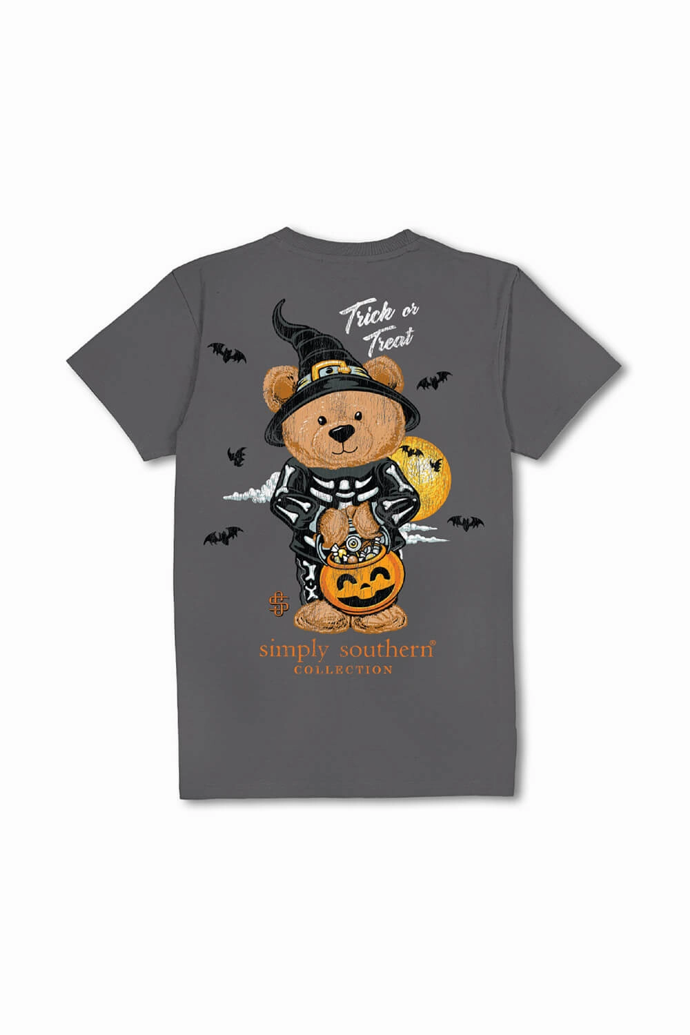 Simply Southern Trick Or Treat T-Shirt for Women in Grey | SS-TEDDYCANDY-WSHCOAL Soft Layers Layered Style