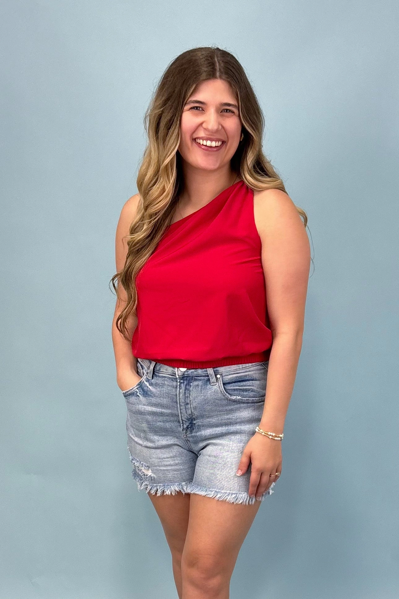 Simply Luxe Asymmetrical Top *More Colors* Two Tone Weave