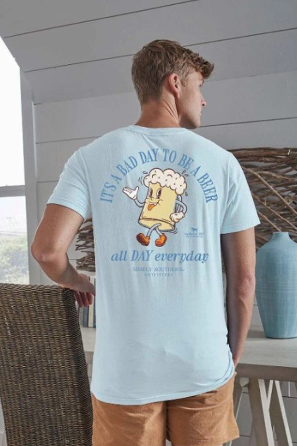 Breathable Yarn Composition Simply Southern Beer T-Shirt for Men in Ice | MN-SS-DRINK-ICE