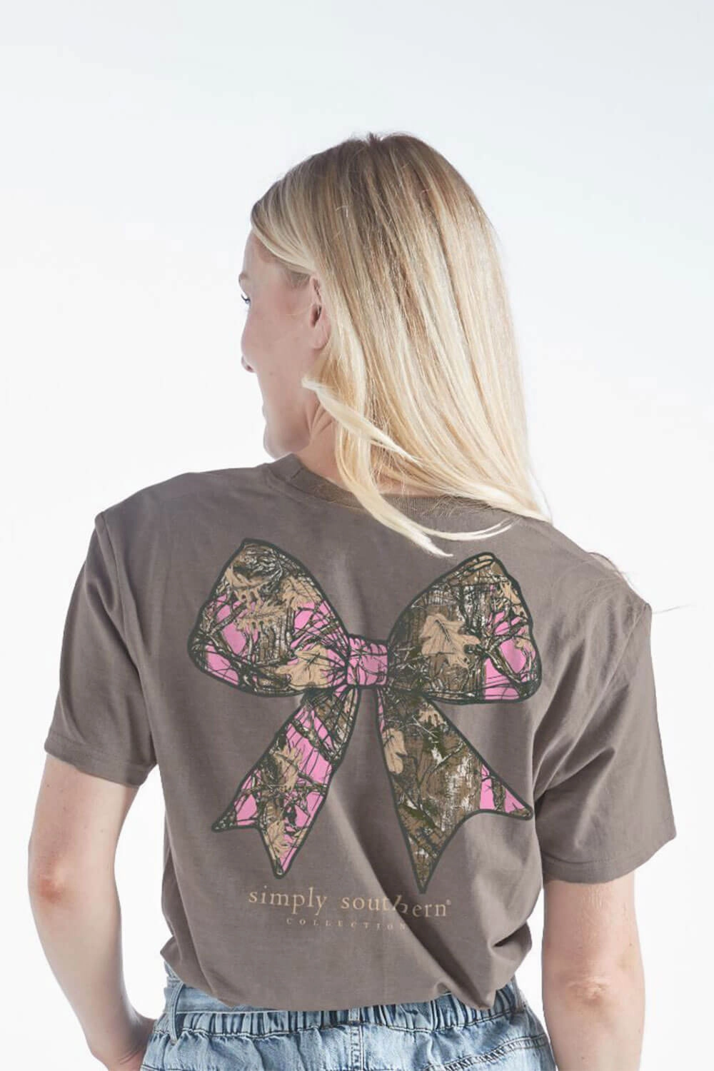Simply Southern Camo Bow T-Shirt for Women in Desert Heather | SS-CAMOBOW-DESERTHTHR Casual Appeal Daily Style Trend