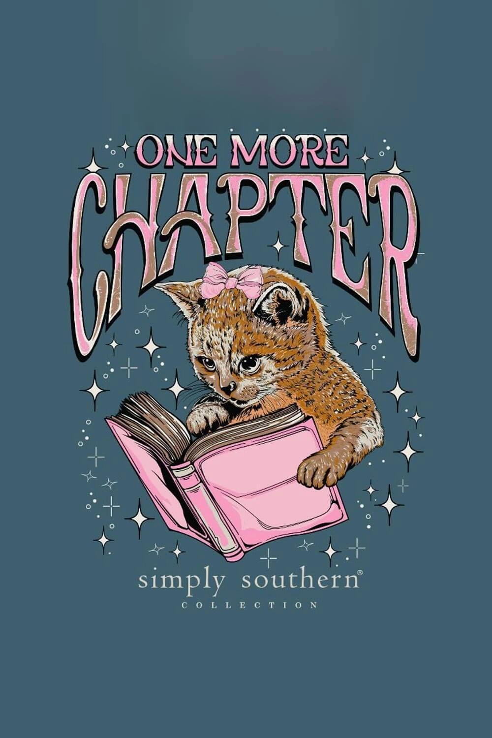 Stretchable Collar Band comfortable top Simply Southern Chapter T-Shirt for Women in Blue | SS-CHAPTER-COMET