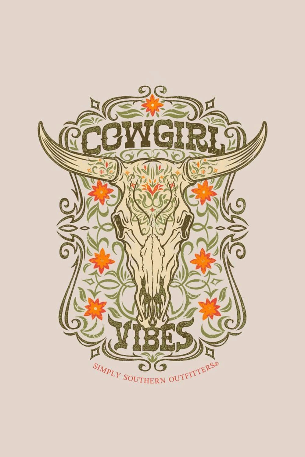 sale season Airflow Ventilation System Simply Southern Cowgirl Vibes T-Shirt for Women in Washed Ecru | SS-COWGIRLVIBES-WSHECRU