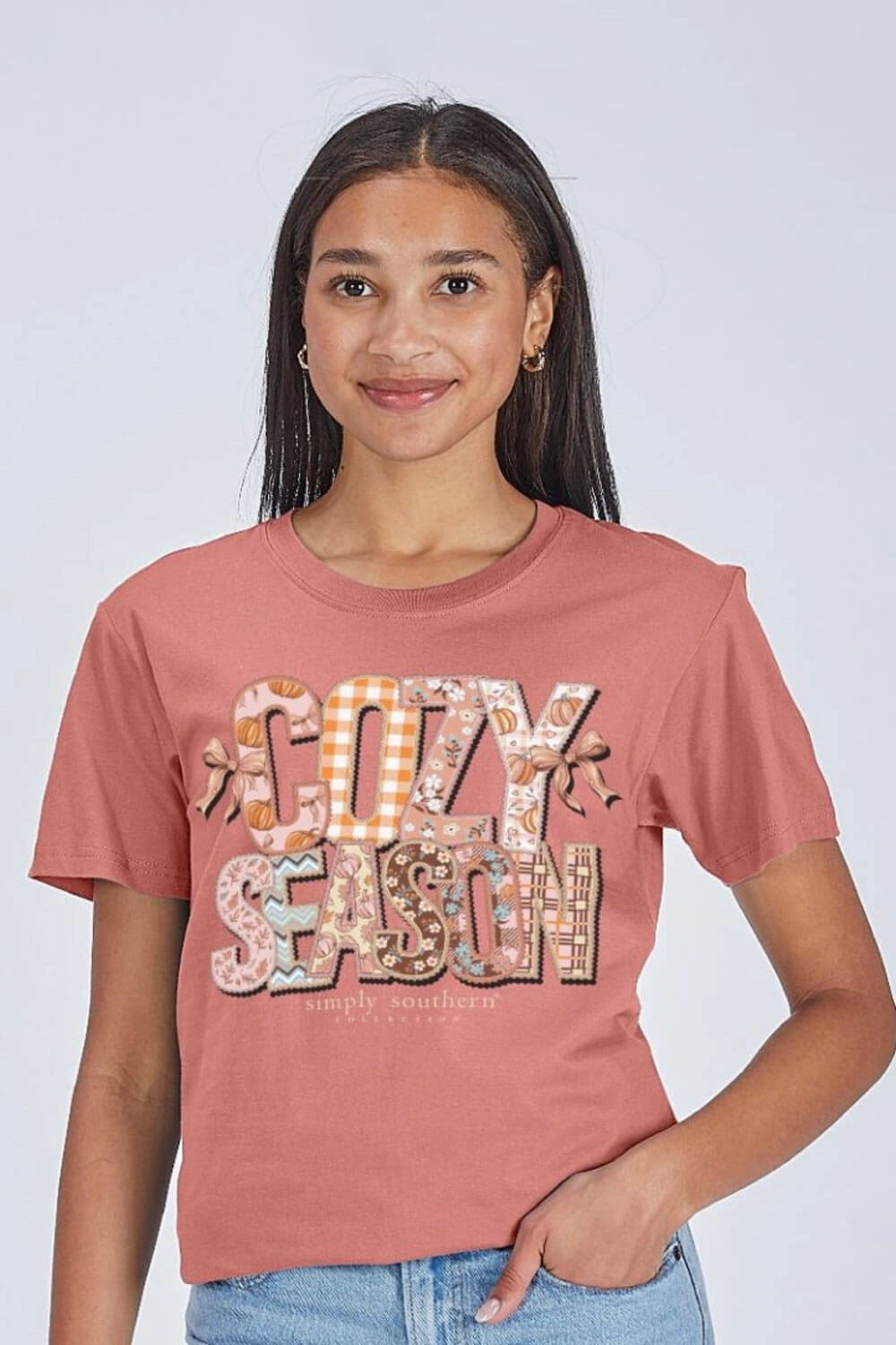 Simply Southern Cozy Season T-shirt for Women in Maple | SS-COZY-MAPLE Flex Fit