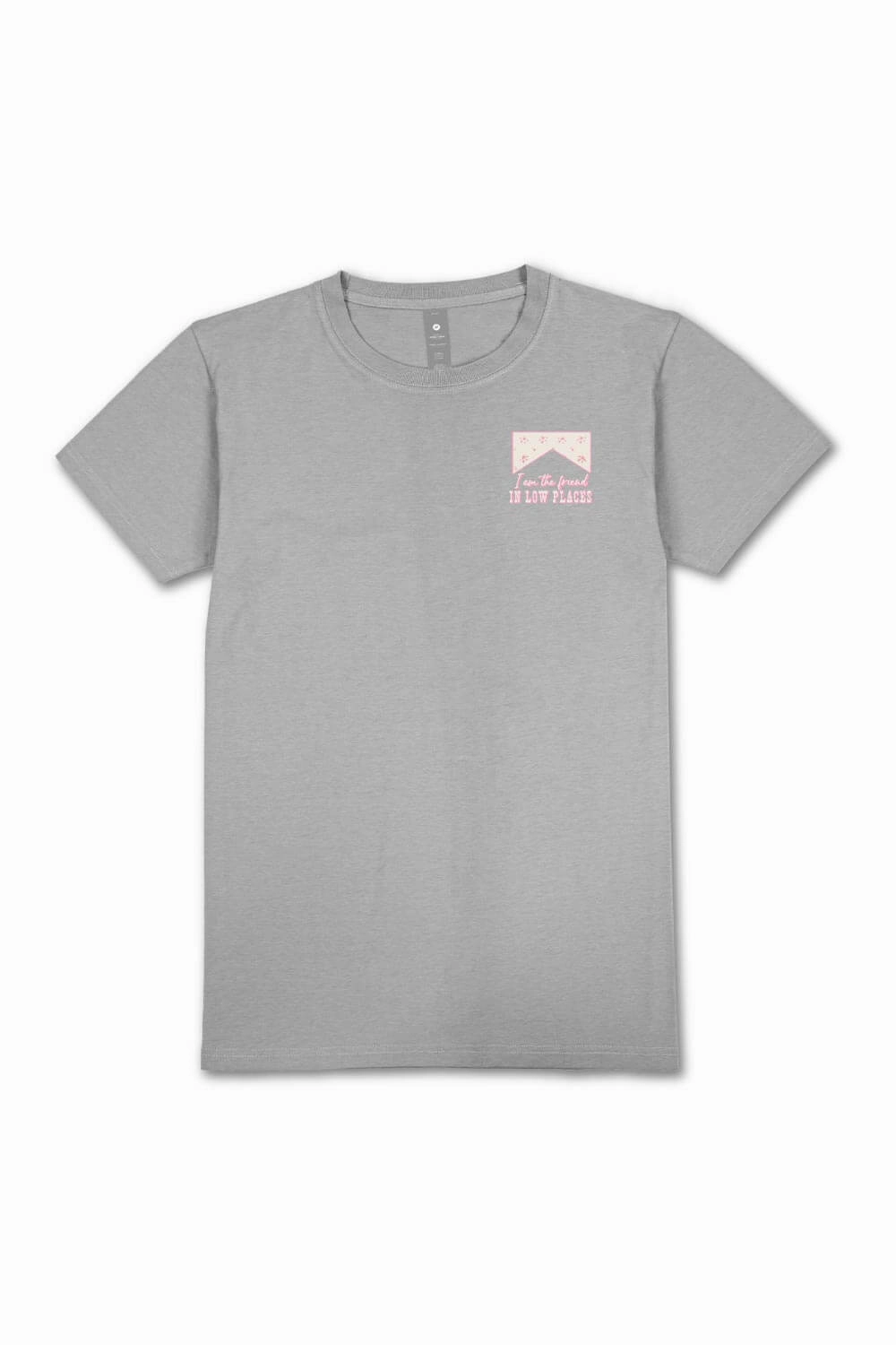 Casual Comfort Look Simply Southern Friend In Low Places T-Shirt for Women in Heather Grey | SS-COW-HTHRGRY