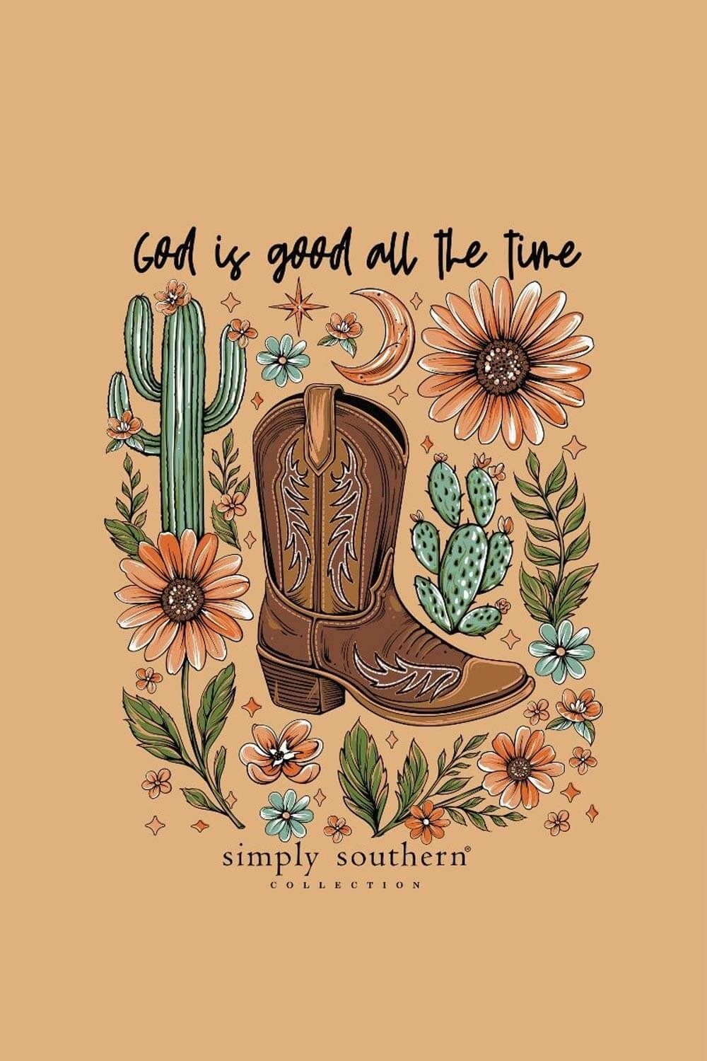 Simply Southern God Is Good T-Shirt for Women in Bisque Cream | SS-TIME-BISQUE On-the-Go Comfort