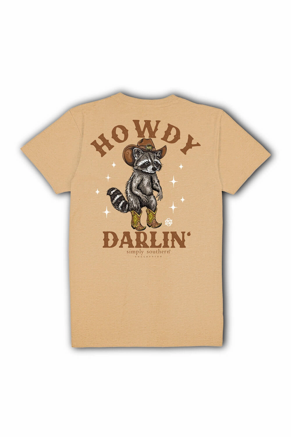 Simply Southern Howdy Darlin Racoon T-Shirt for Women in Khaki | SS-HOWDYRACN-KHAKI Modern Comfort Style