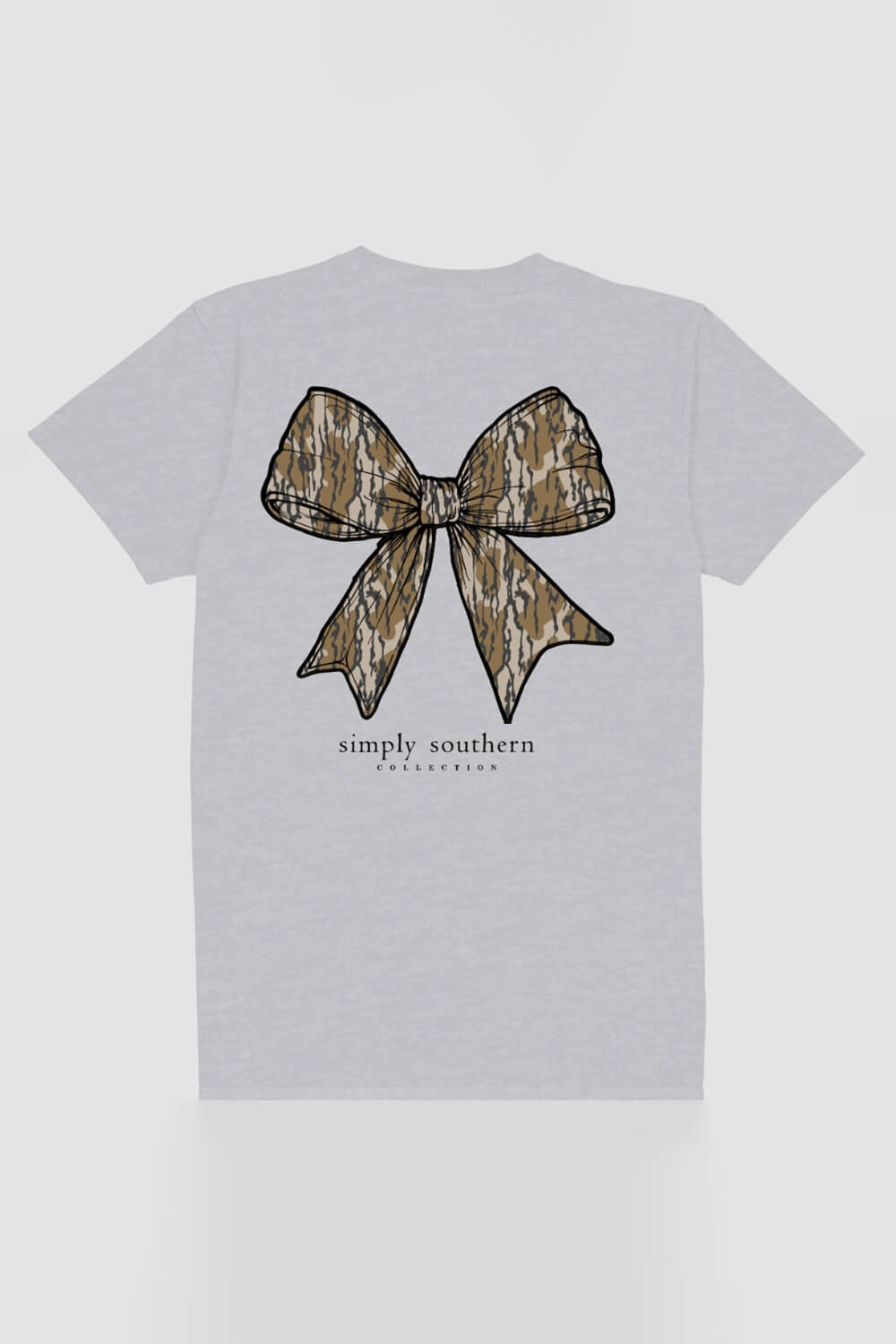 Simply Southern Plus Size Camo Bow T-Shirt for Women in Ash Grey | EXT-SS-CAMOBOW-ASHGRY Relaxed Vibes