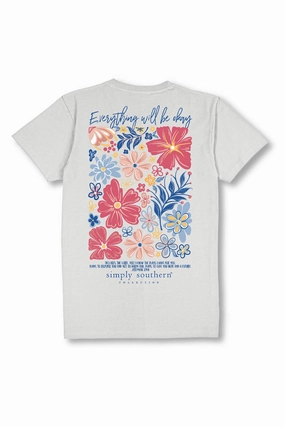 Simply Southern Plus Size Everything Will Be Okay T-Shirt for Women in Beige | EXT-SS-OK-STAR Fit for Everyone Minimal Fashion