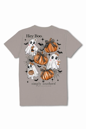 Simply Southern Plus Size Hey Boo T-Shirt for Women in Grey | EXT-SS-BOO-WSHSHDW adults' Effortless Comfort Wear