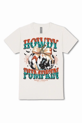 Simply Southern Plus Size Howdy Pumpkin T-Shirt for Women in Linen | EXT-SS-HOWDYPMPKN-LINEN Soft Waistband Smart Layering
