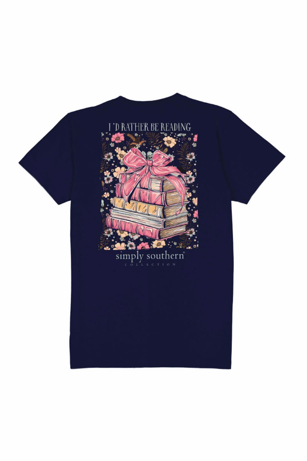 Simply Southern Plus Size I??d Rather Be Reading T-shirt for Women in Navy | EXT-SS-READ-NAVY Relaxed Vibes Lightweight Material