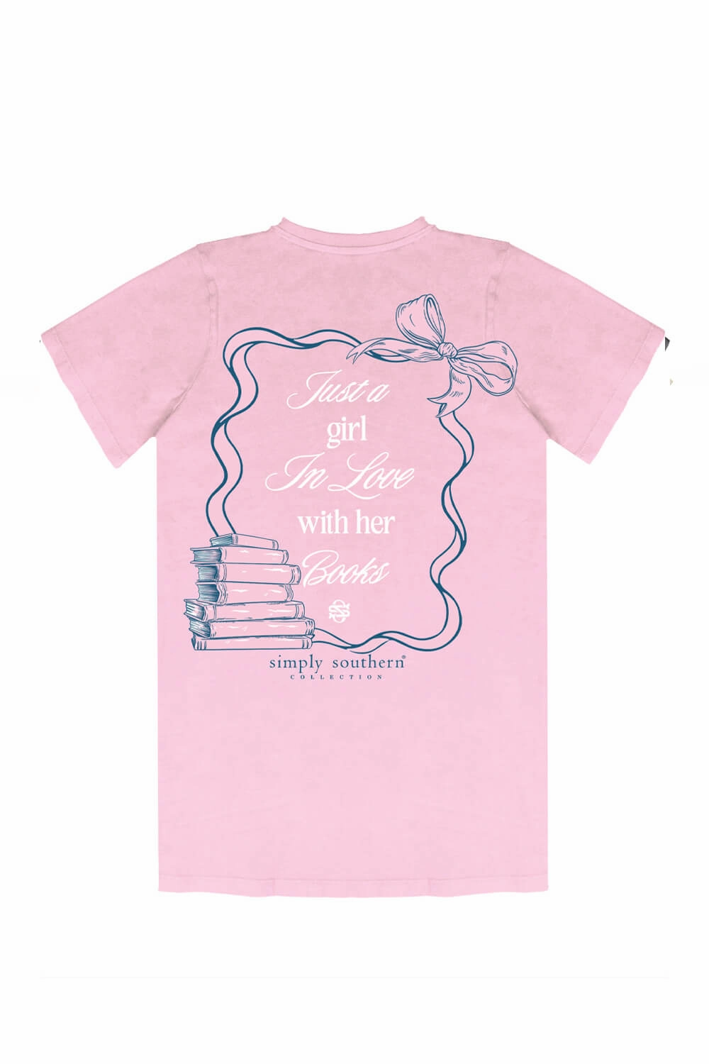 Chic Vibes Simply Southern Plus Size Just A Girl T-Shirt for Women in Pink | EXT-SS-BOOKLOVE-WSHPNK