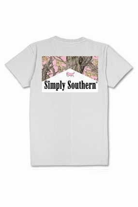 Simply Southern Plus Size Pink Camo Pack T-Shirt for Women in Star Grey | EXT-SS-CAMOPACK-STAR Cotton Blend