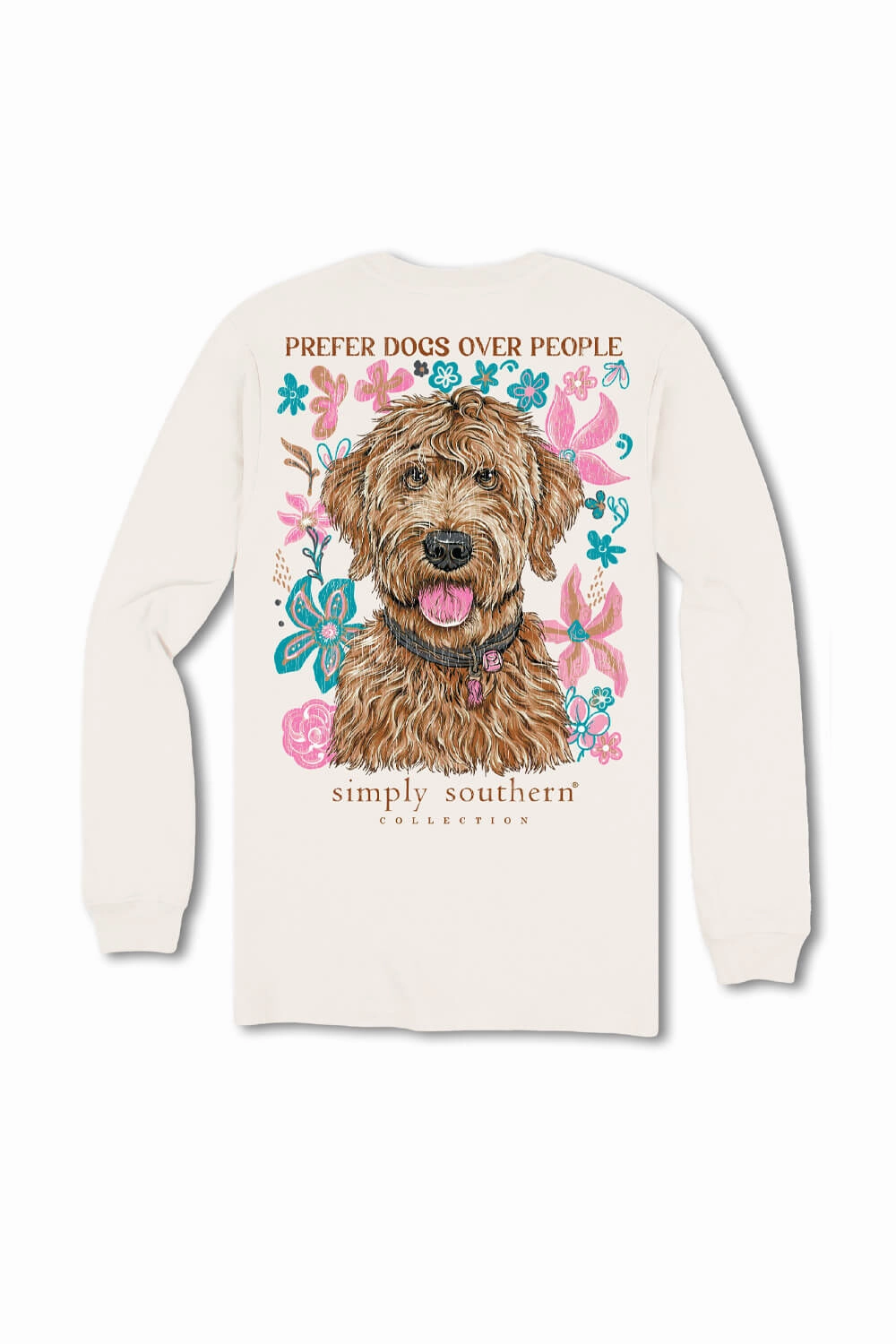 Simply Southern Plus Size Prefer Dogs Long Sleeve T-Shirt for Women in Linen | EXT-LS-DOGPEOPLE-LINEN School Uniform