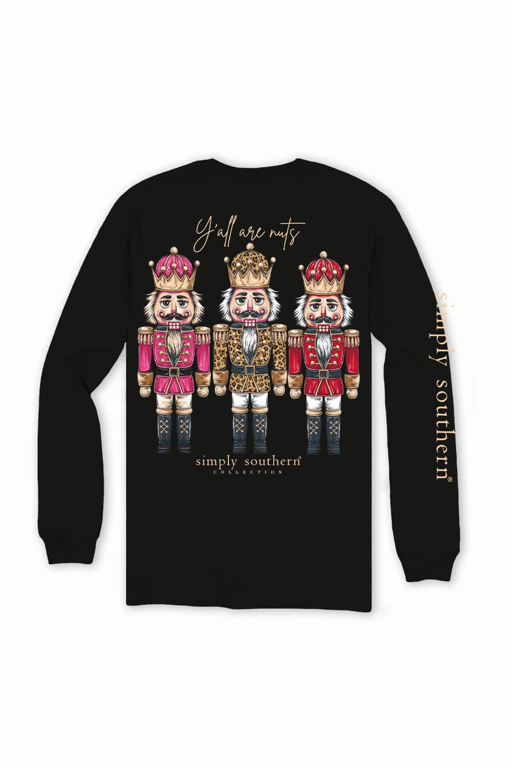 Simply Southern Plus Size Y??all Are Nuts Long Sleeve T-Shirt for Women in Black | EXT-LS-NTCRCKR-BLK Easy Comfort Casual Fit