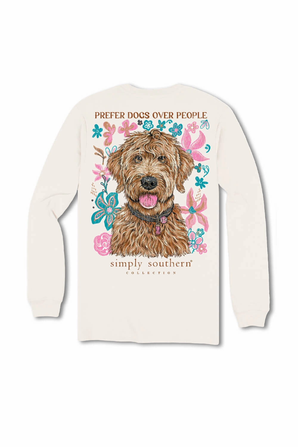 Simply Southern Prefer Dogs Long Sleeve T-Shirt for Women in Linen | LS-DOGPEOPLE-LINEN Comfy Top
