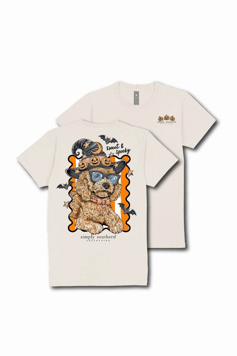 Comfy Active Fit Anti Bacterial Treatment Simply Southern Sweet & Spooky T-Shirt for Women in Whisper White | SS-SWEETSPKY-WISP