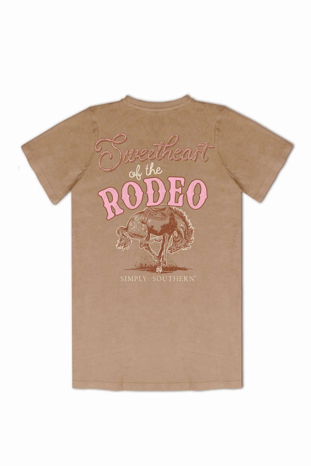 Simply Southern Sweetheart Of The Rodeo T-Shirt for Women in Washed Brown | SS-RODEO-WSHUMBR anniversary