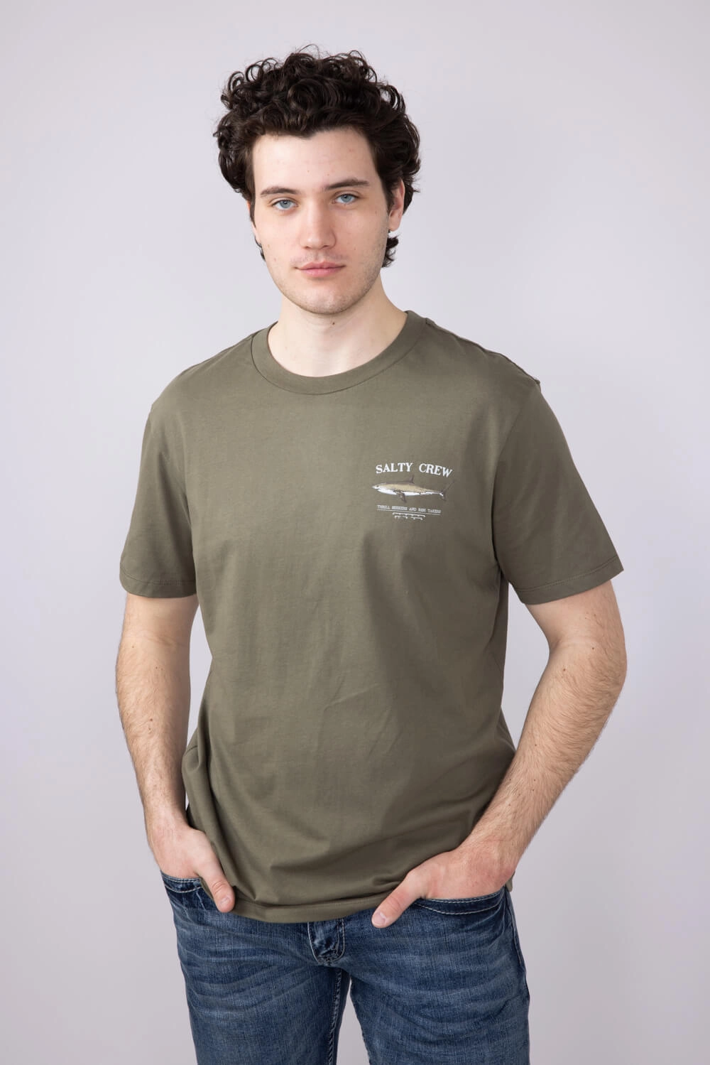 Salty Crew Bruce T-Shirt for Men in Dusty Olive | 20035067-DUSTY OLIVE Chic Wearable Flexible Fit Design