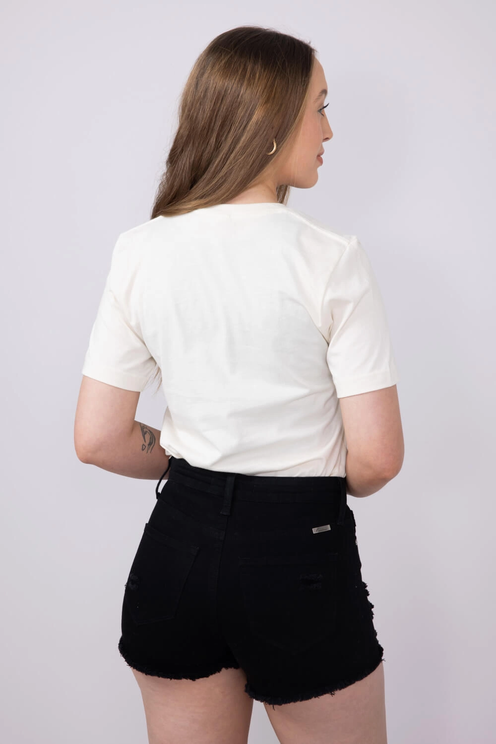 USA Teddy Bear Graphic T-Shirt for Women in Ivory | 20055X-TS-IVORY petite size