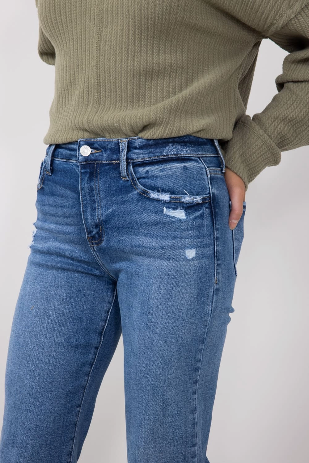 Total Comfort KanCan High Rise Dark Wash Clean Straight Jeans for Women | KC20072D