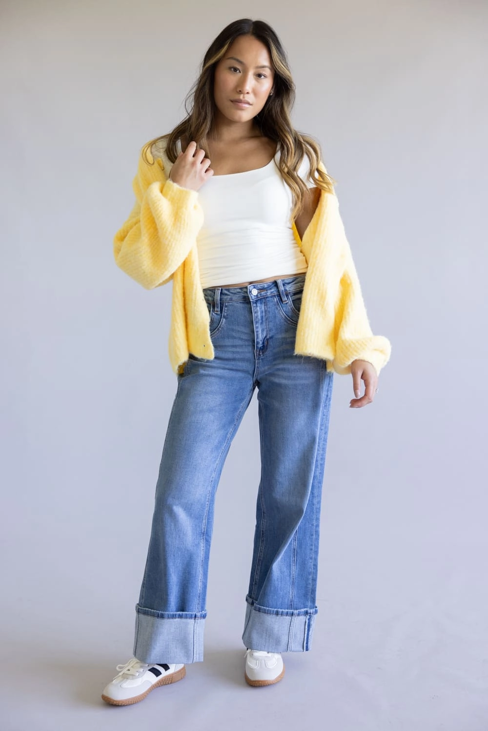 Flying Monkey High-Rise Baggy Wide Cuffed Jeans for Women | F5856 Go Anywhere Look Earthy Music Event