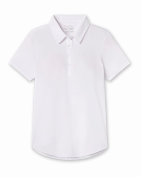 Modern Cut Abbot Polo - White