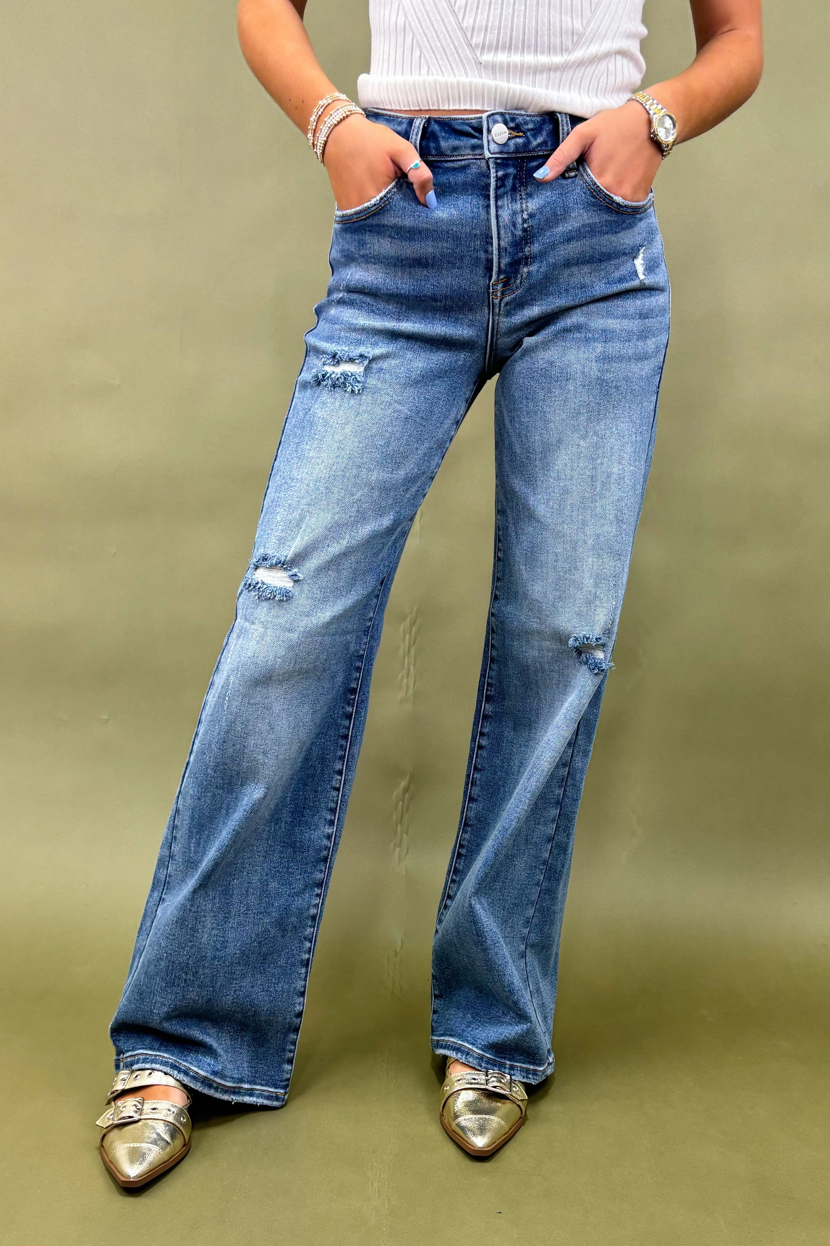 The Georgia Distressed Jeans Fresh Fit NonIrritatingStitching