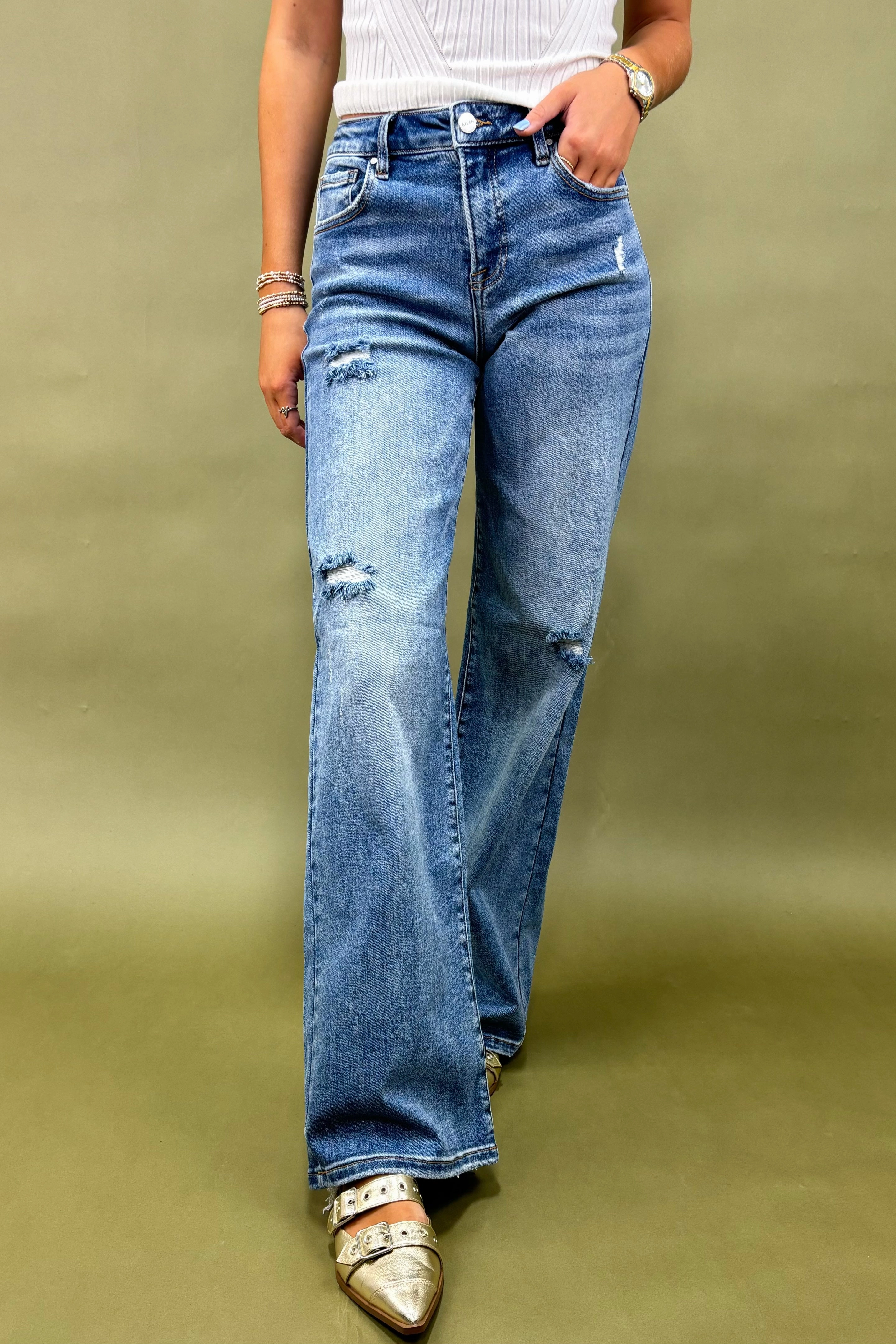 Neutral Look The Georgia Distressed Jeans