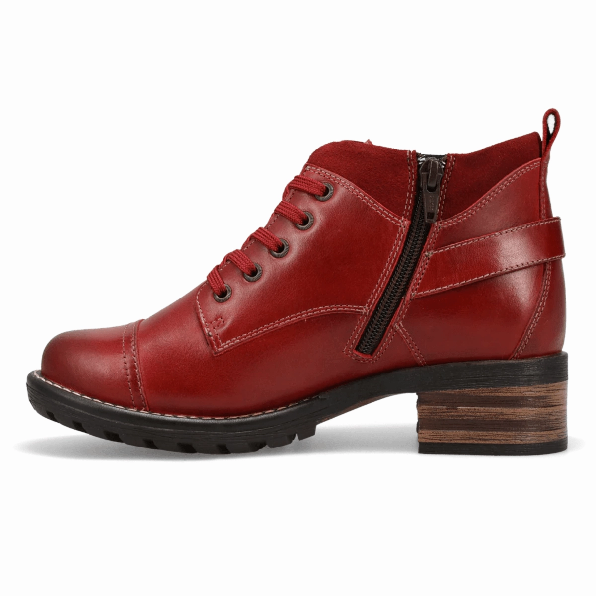 Slip Resistant Trail Runner Comfort Lining Cold Weather Commuter Taos Women's Mini Crave Red Leather
