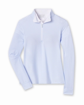 pattern trend Simple Look Kiri Striped Quarter Zip - Carolina