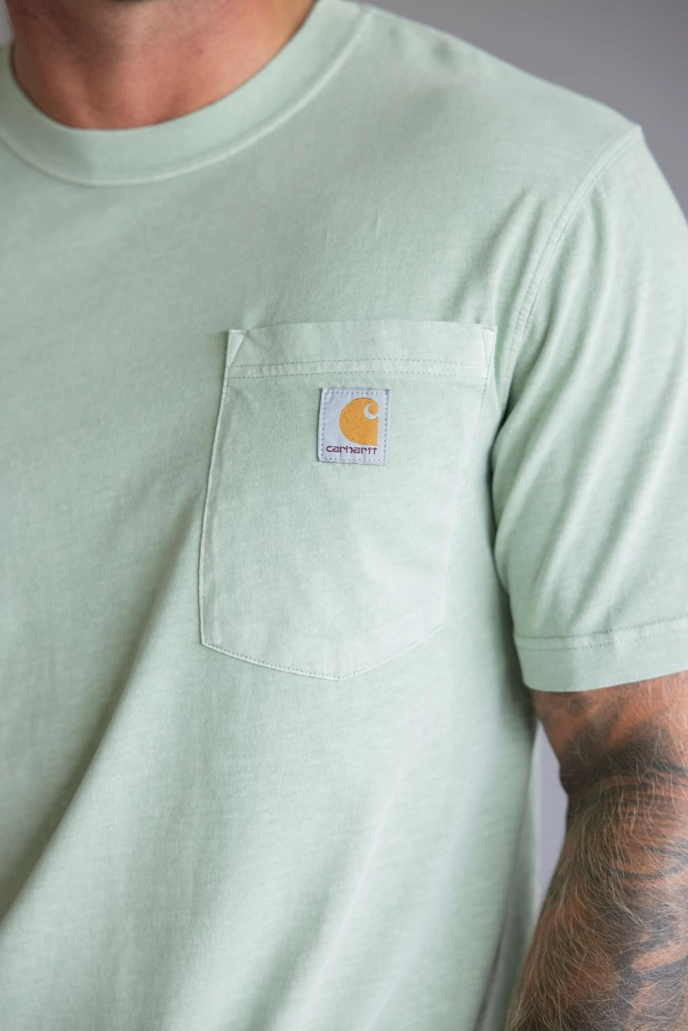 Zip Up Non Toxic Materials Carhartt Garment Dye Pocket T-Shirt for Men in Light Green | 106252-GL3