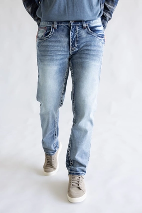 Go-To Garment Contemporary Waist True Luck Fletcher Straight Leg Jeans for Men | TL24041501