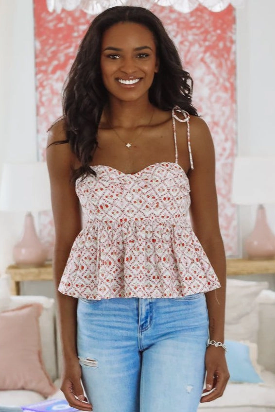 elegant design Sprinkle of Spring Babydoll Top - Red