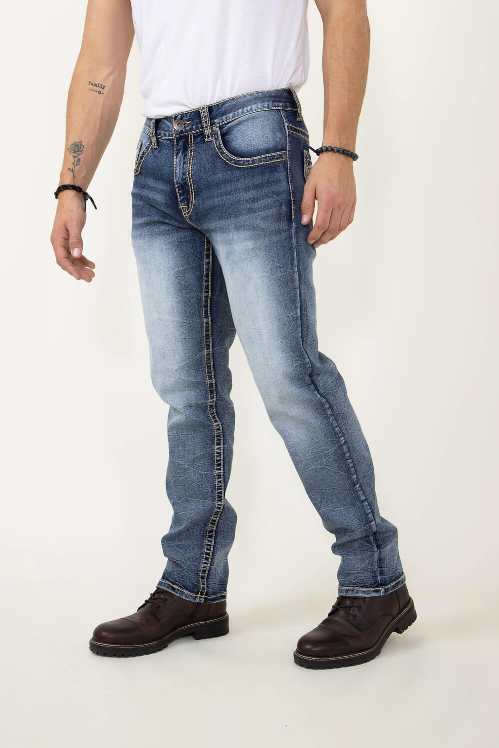 Relaxed Look True Luck Hiroki Straight Jeans for Men | TL21092918