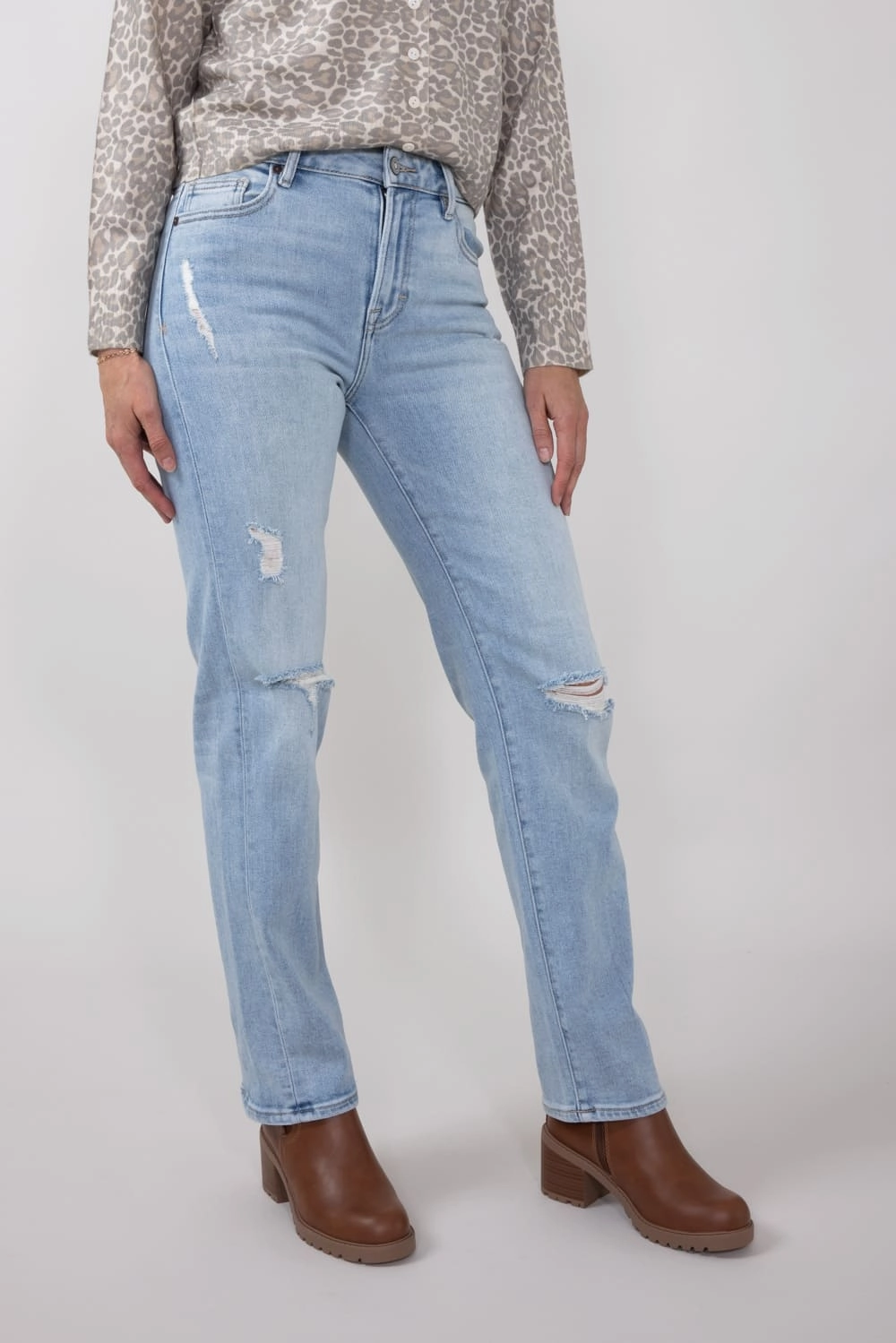 Universal Look Hidden High Rise Tracey Straight Leg Jeans for Women | HD1519ST-LT