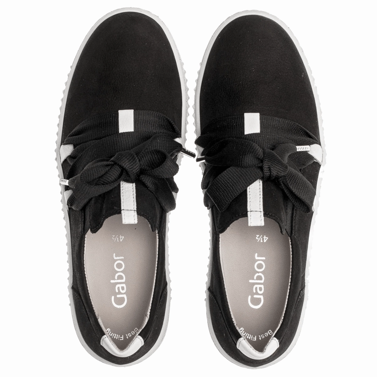 Gabor Women's Waltz 43.333.17 Black/White Suede Sneaker Style