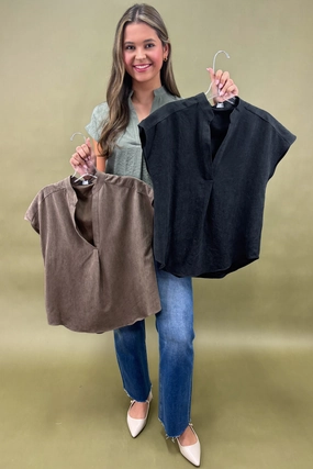 Soft Texture Relaxed Design Classic Vibes Drop Shoulder Top *More Colors*