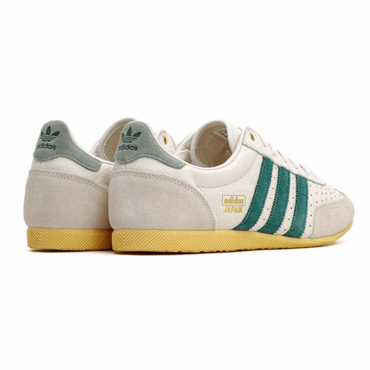 Adidas Women's Japan Off White/Collegiate Green/Orange Tint Heel cradle Breathable Perforated Panels