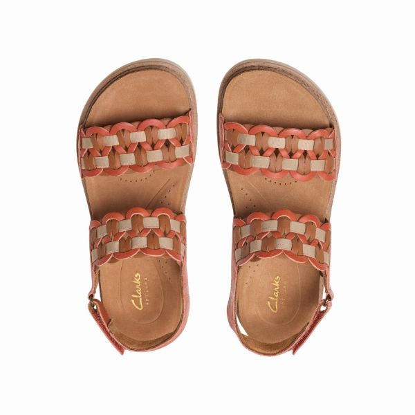 Thermo Adjustable Straps Seamless construction Clarks Women's Arwell Glide Wide Orange