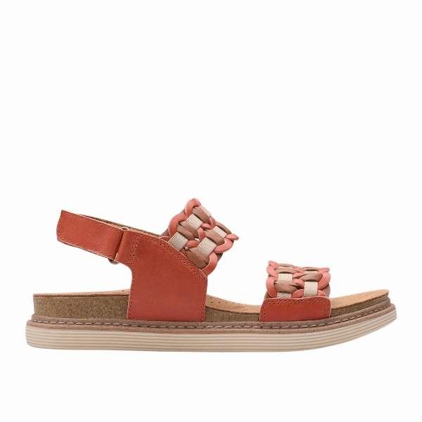 Clarks Women's Arwell Glide Wide Orange Walking-Friendly Shoes