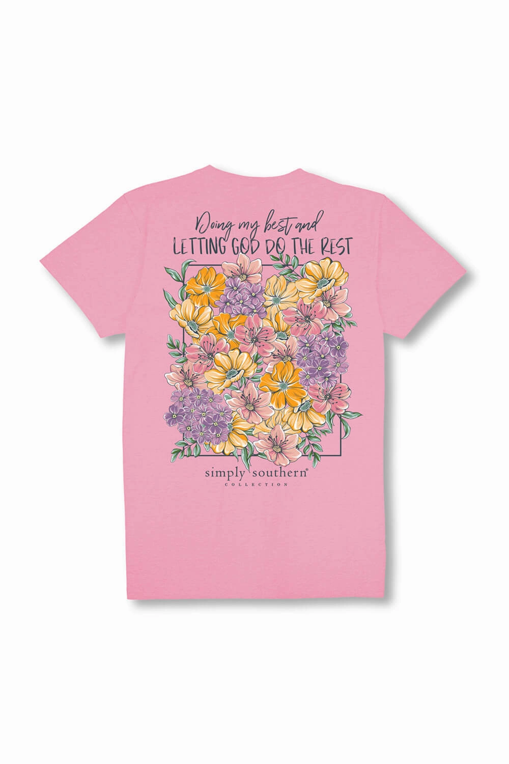 Simply Southern Doing My Best T-shirt for Women in Pink | SS-BEST-FNCYCNDY Active Design Wear