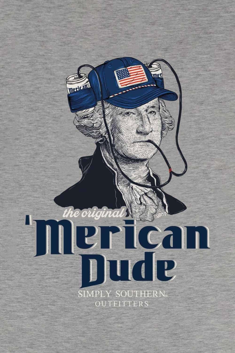 Simply Southern USA George T-Shirt for Men in Grey | MN-SS-GEORGE-STORMHTHR Comfy Stretch