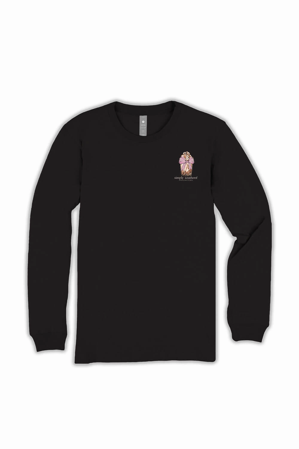 Simply Southern Coffee Makes Me Much Nicer Long Sleeve T-Shirt for Women in Black | LS-NICER-BLK Relaxed and Comfy