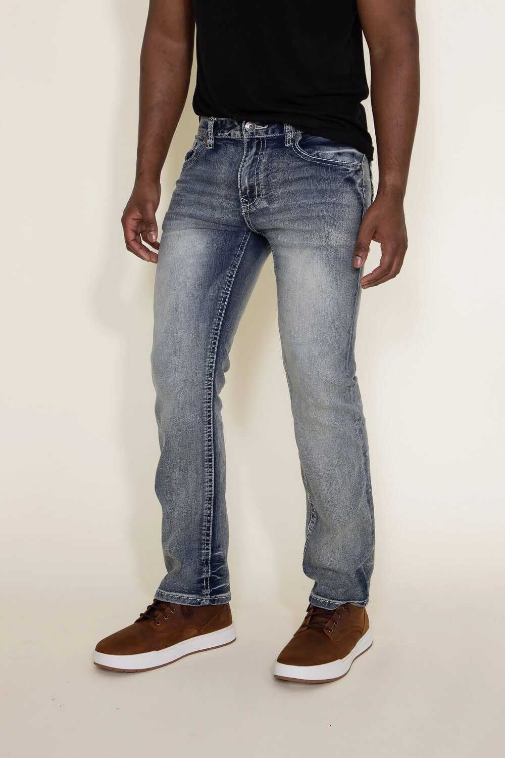 Low Impact Dye Slim Vintage Lover True Luck Kirk Bootcut Stretch Jeans for Men | TL19150019