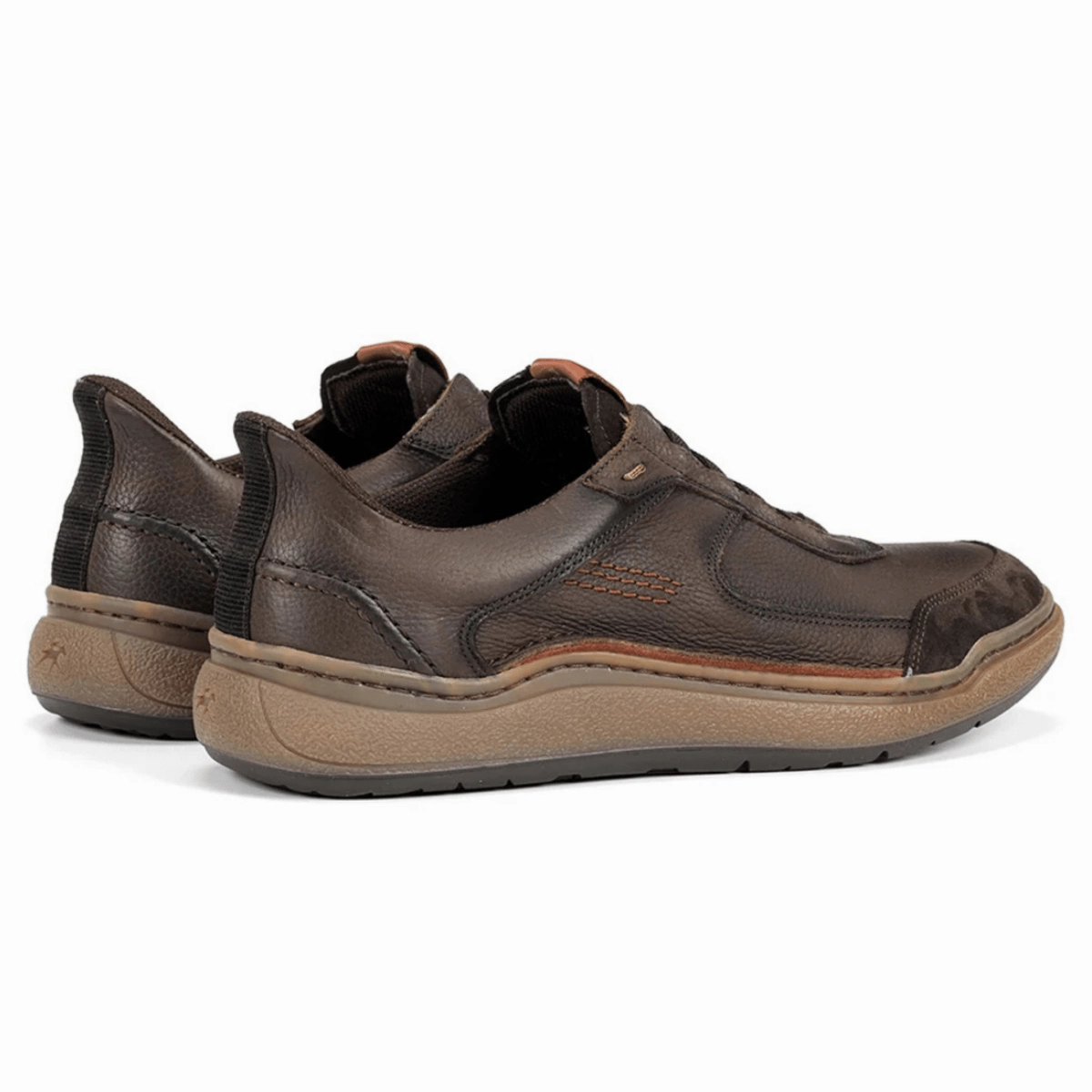 Fluchos Men's Rocky Guinea Bora Cafe/Dark Brown Leather Built-In Support Sustainable Manufacturing