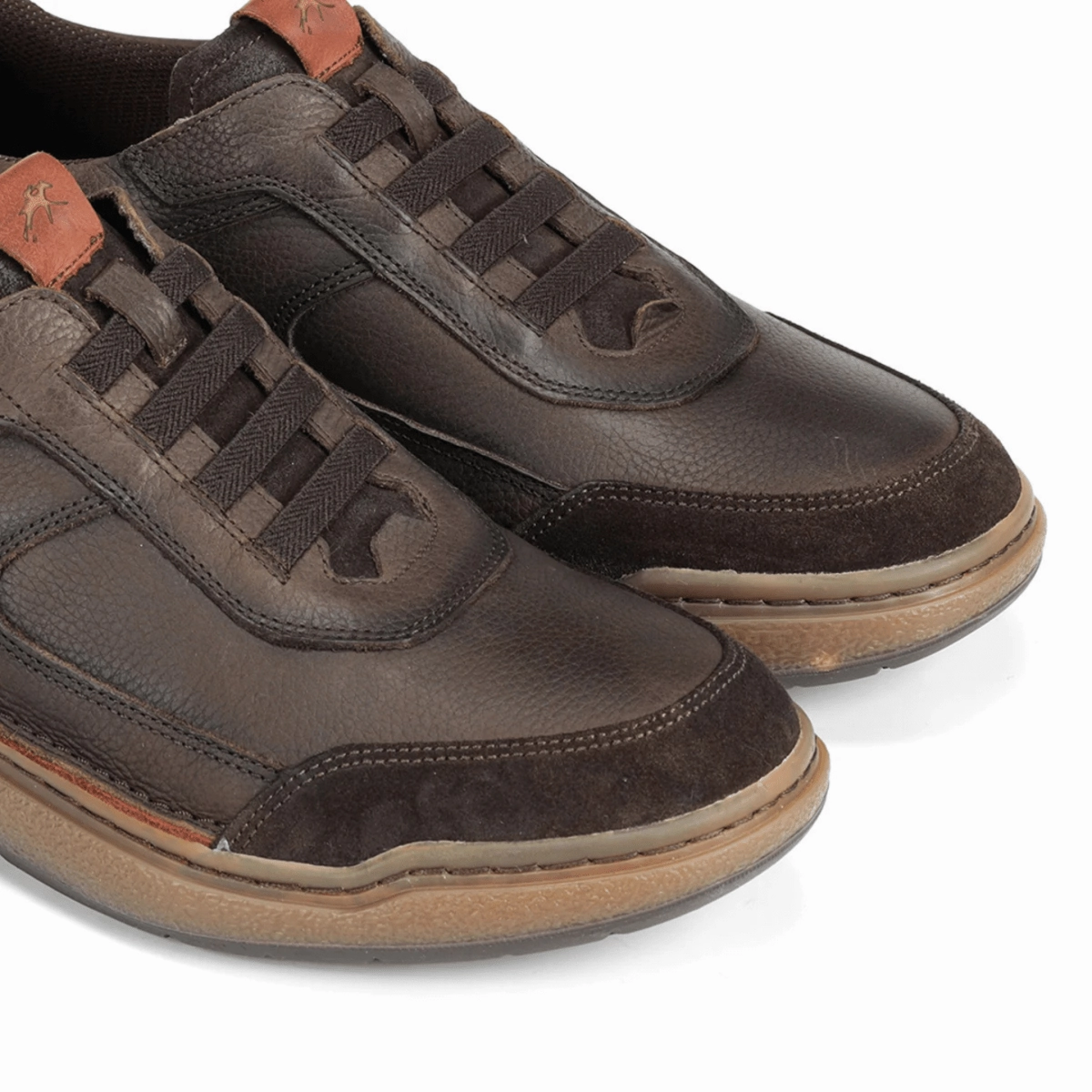 Fluchos Men's Rocky Guinea Bora Cafe/Dark Brown Leather Reinforced Eyestay