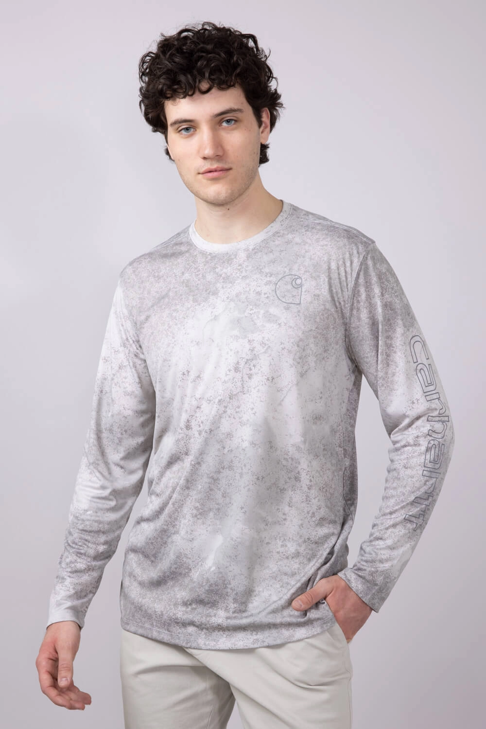 Carhartt Force Sun Defender Print T-Shirt for Men in Grey | 106779-EA0-LTGRY Weekend Style